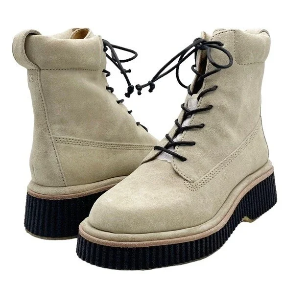 NWT Rag & Bone Boots Sloane Lace-Up Boot Paloma Beige Suede Shoes Women’s Size 8